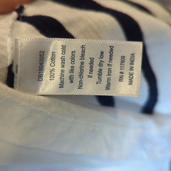 DownEast Floral Embroidery Striped Tee Shirt - Picture 4 of 4